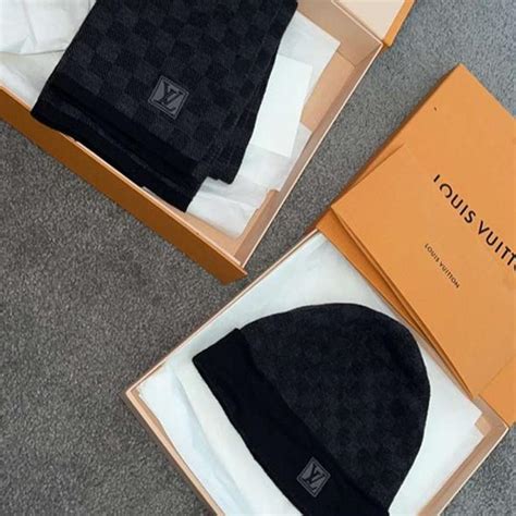 lv casquette|lv hat and scarf set.